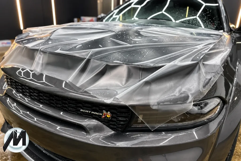 edmonton ppf installation on hood of vehicle